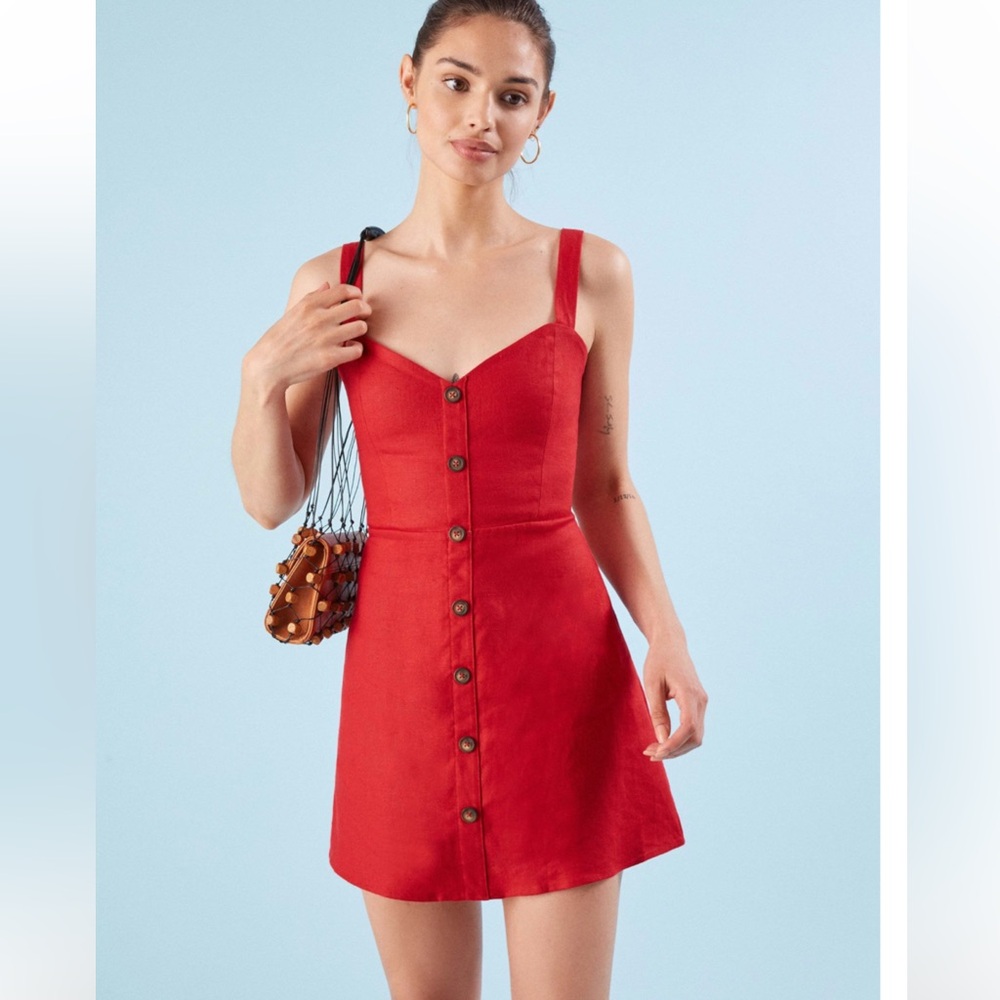 Reformation NWOT Finn Dress in Lipstick Size:2
